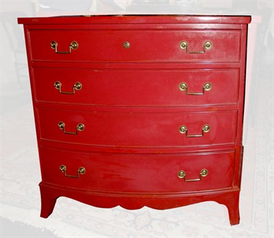 Lot 1188 - Georgian Style Painted Bow Front Chest Height...