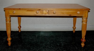 Lot 1120 - Victorian Style Pine Two-Drawer Side Table...