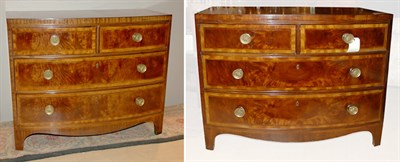 Lot 343 - Pair of Georgian Style Mahogany Bow Front...