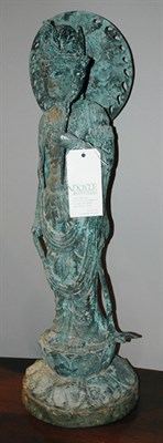 Lot 1103 - Asian Patinated-Metal Figure Height 31 inches.