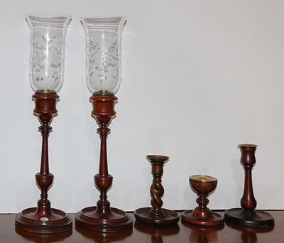 Lot 423 - Four Pairs of Georgian Style Turned Wood...