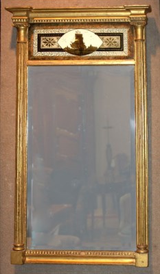 Lot 497 - Regency Gilt-Wood Mirror Inset eglomise panel...
