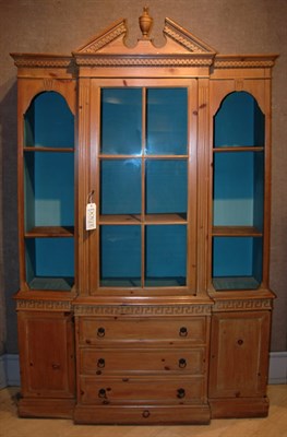 Lot 270 - Georgian Style Pine Breakfront Bookcase 20th...