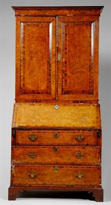 Lot 334 - George II Walnut Bureau Bookcase In two parts,...