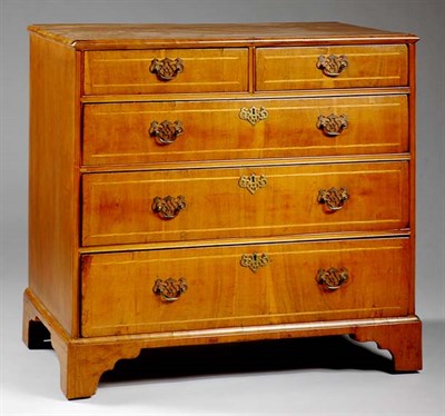 Lot 340 - George II Inlaid Walnut Chest of Drawers 18th...