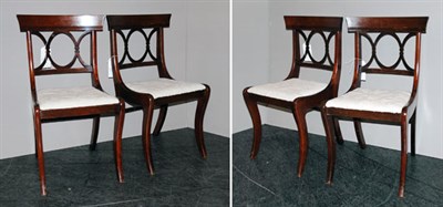 Lot 166 - Set of Six Regency Style Mahogany Dining Chairs