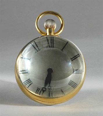 Lot 479 - Brass and Glass Globe Table Clock Height 8...