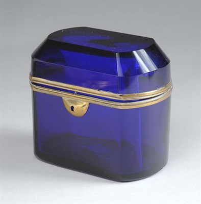Lot 2153 - Gilt-Metal Mounted Cobalt Glass Covered Box...