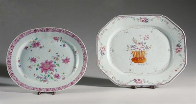 Lot 327 - Two Chinese Famille Rose Porcelain Platters...