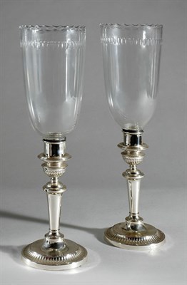 Lot 442 - Pair of Silver Plated Candlesticks Each with a...