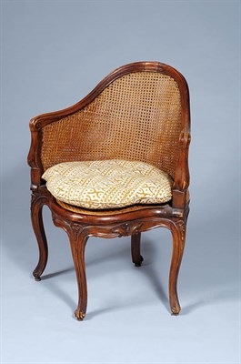 Lot 560 - Louis XV Walnut and Caned Chaise de Bureau