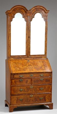 Lot 305 - George II Walnut Double Dome Bureau Bookcase...