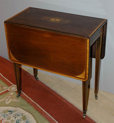 Lot 285 - Georgian Style Inlaid Mahogany Drop-Leaf Side...