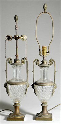 Lot 4226 - Pair of Empire Style Gilt-Metal Mounted Glass...