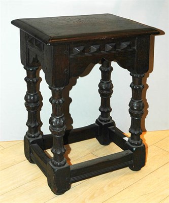 Lot 4386 - Continental Baroque Carved Oak Stool Height 23...