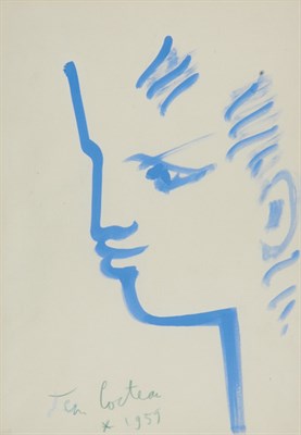 Lot 22 - Jean Cocteau French, 1889-1963 Tete D'Orphee...