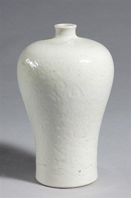 Lot 1213 - Chinese White Glazed Porcelain High Shouldered...
