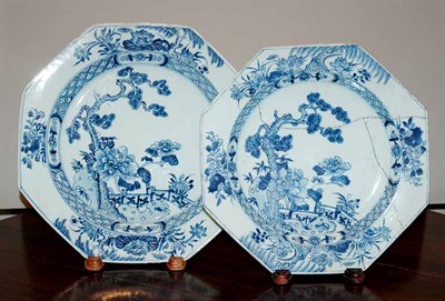 Lot 1321 - Two Chinese Blue and White Glazed Dishes 18th...