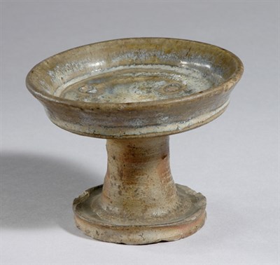 Lot 1140 - Chinese Glazed Pottery Pedestal Dish On a...