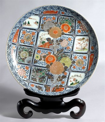 Lot 363 - Japanese Imari Porcelain Charger On a carved...