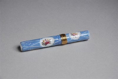Lot 2220 - Staffordshire Enamel Needle Case Late 18th...