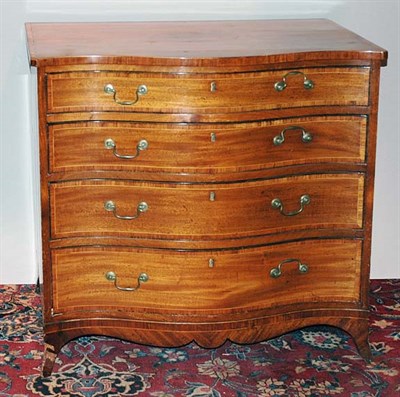 Lot 587 - Georgian Style Banded Mahogany Serpentine...