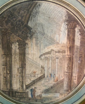 Lot 2006 - Manner of Hubert Robert Figures Beneath...