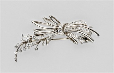Lot 3014 - Diamond Bow Brooch