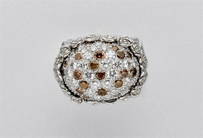 Lot 3273 - Diamond and Brown Diamond Ring