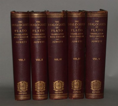 Lot 312 - [BINDINGS] PLATO Dialogues 5 vols. 8vo, full...
