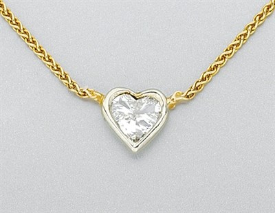 Lot 3356 - Two-Color Gold and Diamond Pendant Necklace