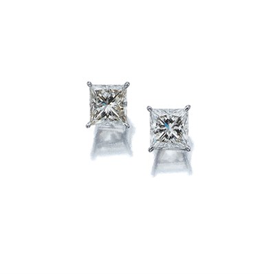 Lot 3611 - Pair of Diamond Stud Earrings