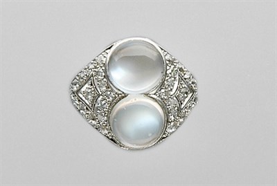Lot 3141 - Moonstone and Diamond Ring