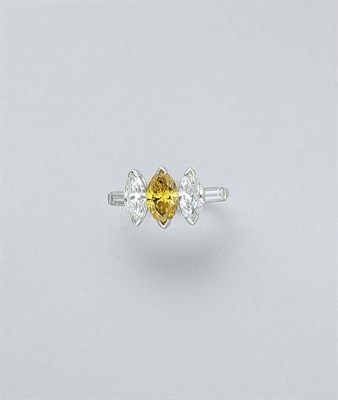 Lot 3316 - Treated Diamond and Diamond Ring