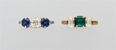 Lot 3164 - Two Diamond and Gem-Set Rings