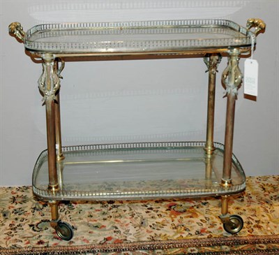 Lot 4349 - Neoclassical Style Brass and Glass Two-Tier...