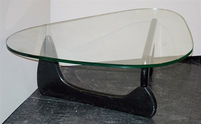 Lot 239 - Glass Top and Ebonized Wood Coffee Table Isamu...