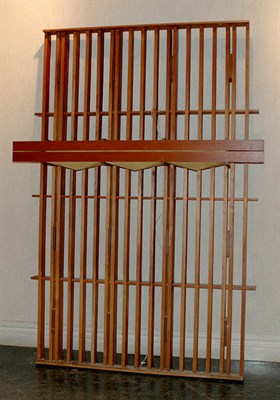 Lot 221 - Custom Made Pine Room Divider with Three Built-...