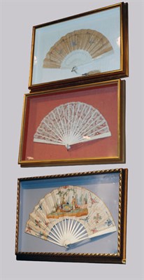 Lot 566 - Group of Three Framed Fans