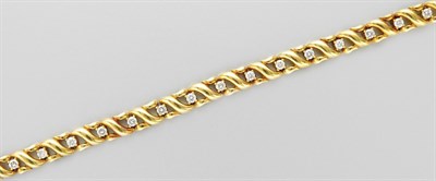 Lot 3177 - Gold and Diamond Bracelet