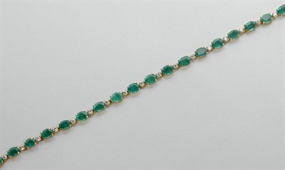 Lot 357 - Emerald and Diamond Bracelet