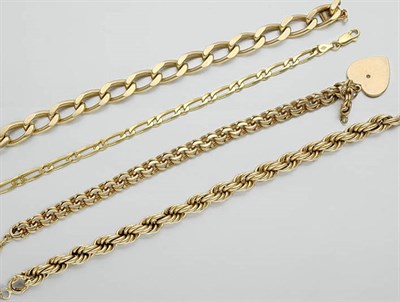 Lot 356 - Four Gold Bracelets
