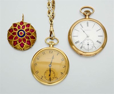 Lot 346 - Two Open-Face Pocket Watches, a Watch Chain, a Pendant and Coin