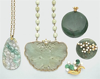 Lot 358 - Group of Jade and Nephrite Jewelry