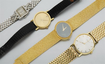 Lot 347 - Three Gold Wristwatches and One Gold-Filled Wristwatch.