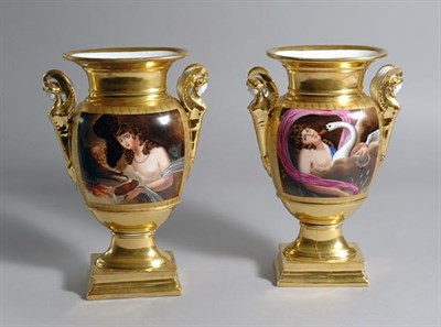 Lot 2146 - Pair of Paris Porcelain Two-Handled Pedestal...