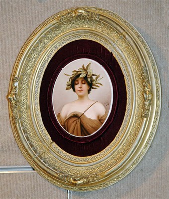 Lot 2545 - Framed Limoges Porcelain Plaque of Daphne Of...