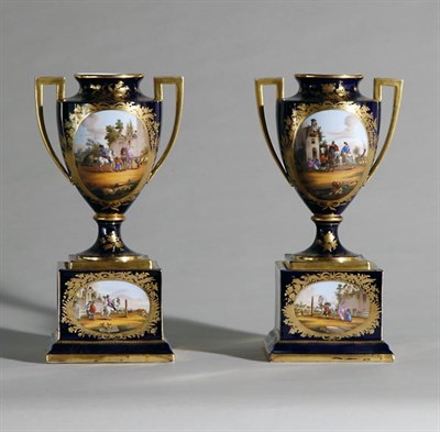 Lot 2132 - Pair of Vienna Style Gilt Decorated Porcelain...