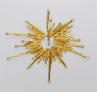 Lot 375 - Gold and Diamond Spray Brooch