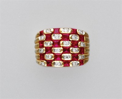 Lot 3143 - Gold, Ruby and Diamond Ring